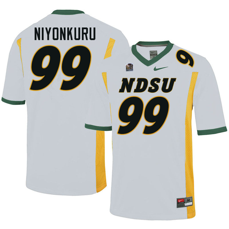 North Dakota State Bison #99 Obald Niyonkuru College Football Jerseys Stitched-White